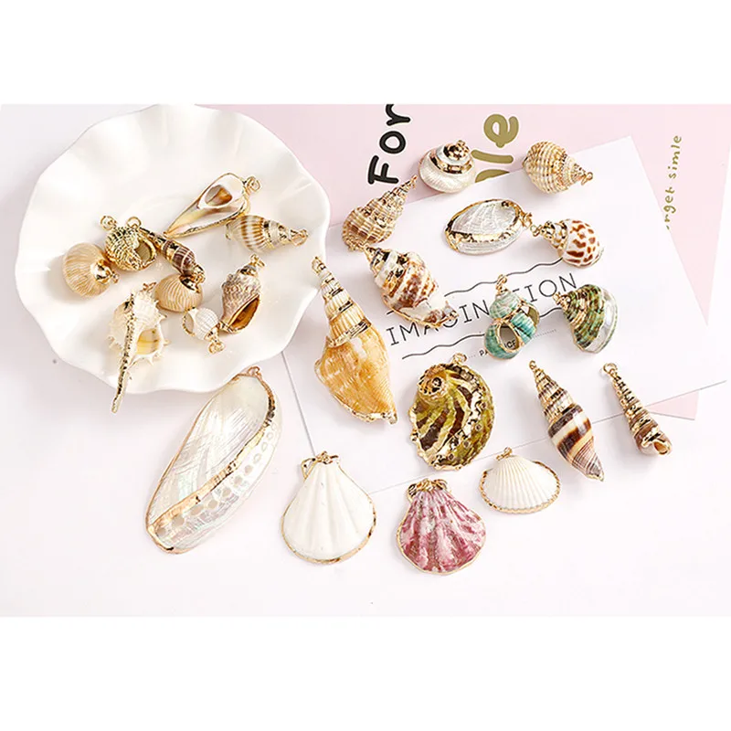 

2pcs Conch Shell Resin Earrings Eardrop Findings Personality Charm Earrings Necklace Pendant Jewelry Accessories Handmade C146