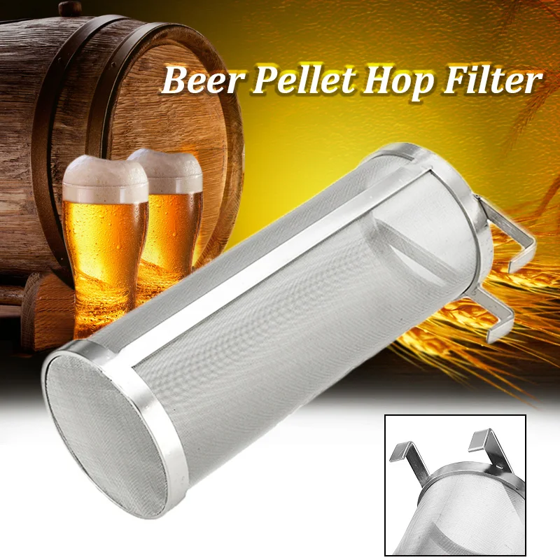 

304 Stainless Steel Hop Spider Strainer Homebrew Beer Pellet Hop Filter Drink Filtering for Brew Kettle 100x255mm 400 Micron