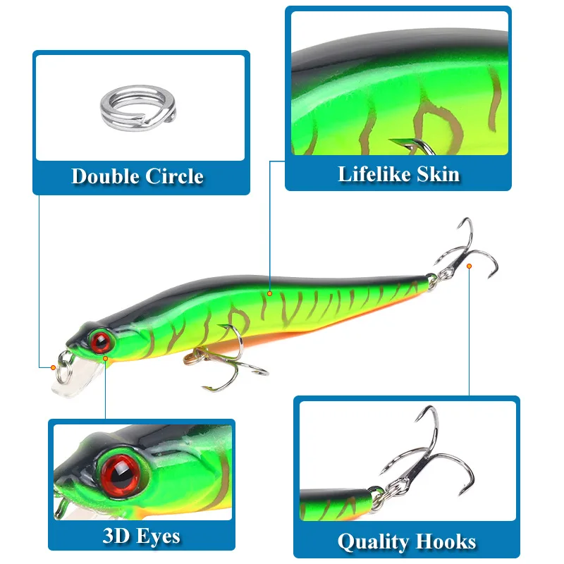 1 قطعة الليزر الصيد السحر العائمة البلمة المتذبذب المهنية الطعوم 12 سنتيمتر 9.8g 6 # الخطاف Crankbait 1 قطعة الليزر الصيد السحر العائمة البلمة المتذبذب المهنية الطعوم 12 سنتيمتر 9.8g 6 # الخطاف Crankbait