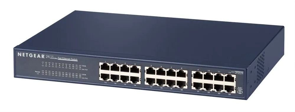 

Netgear JFS524, Unmanaged, Fast Ethernet (10/100), Full duplex, Rack mounting