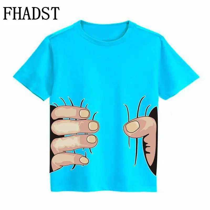 FHADST/летние футболки для мальчиков хлопковая одежда детей возрастом от 2 до 8 лет 3D