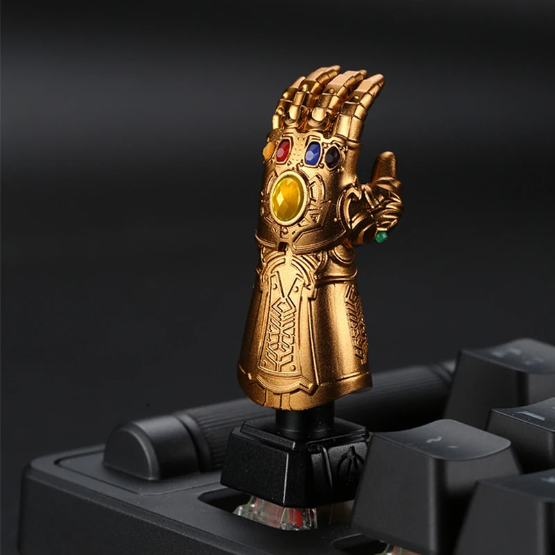 

HFSECURITY Customized DIY Metal Keycaps MX Axis Thanos Hand Raw Stone Aluminum Keycaps For Cherry MX Etc Mechanical Keyboard