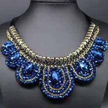 Azul negro de la resina del camafeo collar falso slipknot collar maxi boho chic elegant gypsy style vintage joyería max collares al por mayor