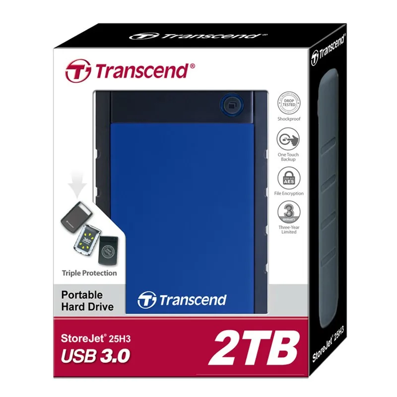 Transcend 25H3 USB 3 0 External Hard Drive 2TB HDD Hard font b Disk b font