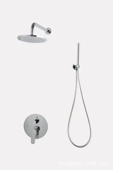

Brass Bath Faucet Mixer In-Wall Three Functions Embedded Box Mixer Valve Shower Set with Spout Shower Head And Arm