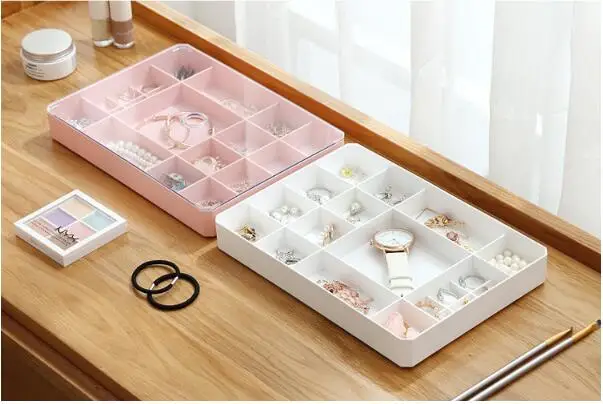 

1PC Makeup Organizer Storage Box Cosmetic Box Lipstick Jewelry Box Case Holder Display Stand Make Up Organizer with Lid OK 0690