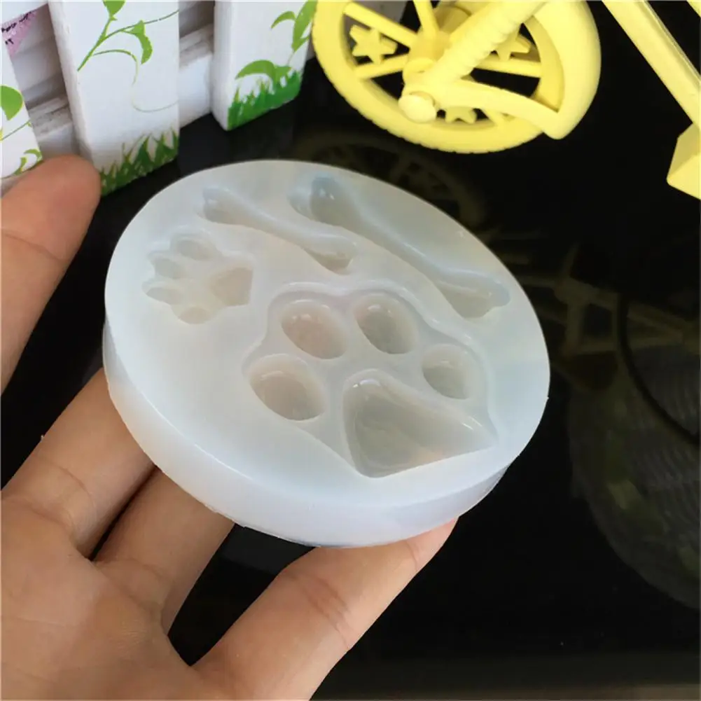 3D собачьи лапы и кости силиконовая форма УФ Смола DIY Ручная работа кристальная