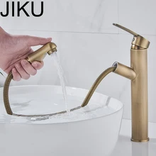 JIKU Classic Bathroom Basin Sink Faucet Brass Single Handle Basin Vessel Single Hole Sink Mixer Tap Counter Basin Faucet цена JIKU Classic Bathroom Basin Sink Faucet Brass Single Handle Basin Vessel Single Hole Sink Mixer Tap Counter Basin Faucet цены онлайн