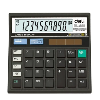 

1 Piece Deli DL-500 calculator big button big screen desktop plastic buttons to check the number of computers