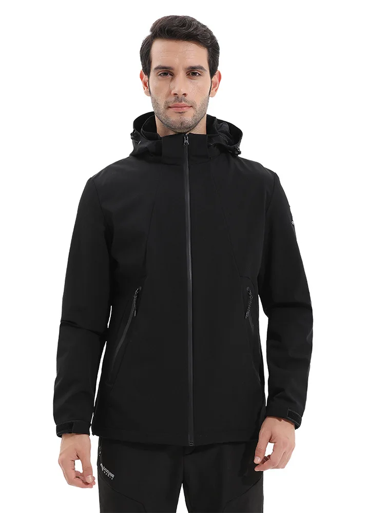 

2018 a new outdoor outfit jacket waterproof against cold wind warm clothing black climbing jacket L-4XL