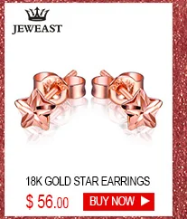 18k Pure Gold Stud Earring Exquisite Elegant Women Jewelry Rose Yellow White Star Miss Girl Gift For Birthday Hot Sale Good New