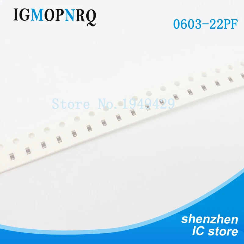 

100PCS/lot 22PF Error 10% 50V 220 22pf 0603 SMD Thick Film Chip Multilayer Ceramic Capacitor