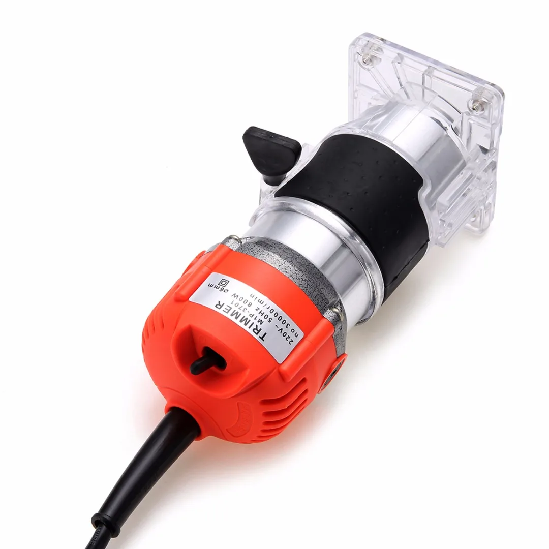 1 Set 6.35mm Diam Electric Hand Trimmer 800W 220V Wood Laminator Router Tool for Woodworking Drilling