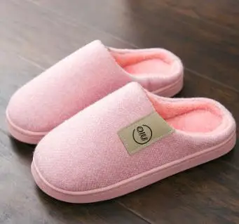 WHOHOLL/теплые цветные женские тапочки; обувь на плоской подошве из ПВХ; модные зимние домашние тапочки из плюша для взрослых; женская обувь; неглубокие черные Тапочки - Цвет: pink