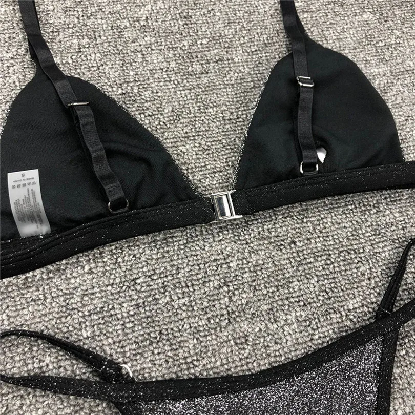 Sexy Bikini Set Women Swimsuit Silver Silk Gold Beachwear BikiniS Beach Swimwear 2019 NEW #4A03 (7)