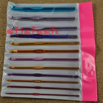 

by dhl or ems 100 sets Crochet Hook Multi-colour Aluminum Needles Crochet Hooks Set Yarn Craft Kit Knitting Accessories