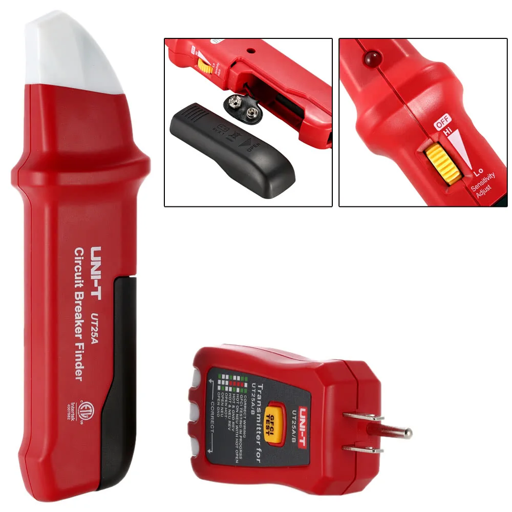

UNI-T UT25A Circuit Breaker Finder Fuse Socket Tester Electrician Diagnostic tool with LED New