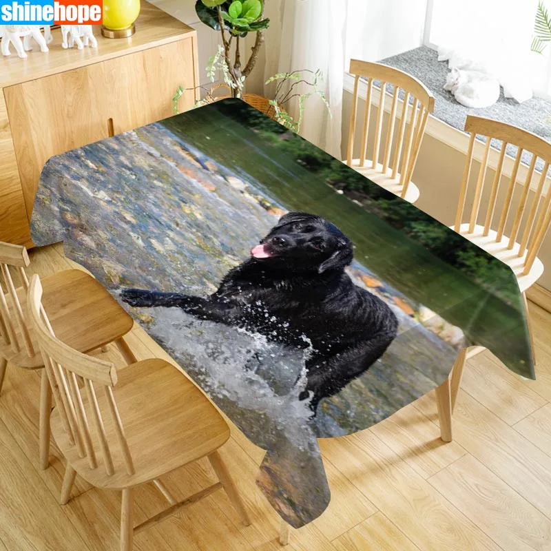 Скатерть с животным узором, собака, Ньюфаундленд, скатерть, Пылезащитная моющаяся ткань, прямоугольная скатерть для домашнего декора стола - Цвет: tablecloths 23