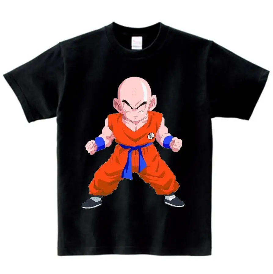 black childreT-shirt Xiao Lin/Коллекция года, летняя футболка с принтом Dragon Ball Goku из модала Детские футболки с аниме рисунком, одежда для маленьких девочек, NN - Цвет: black childreT-shirt