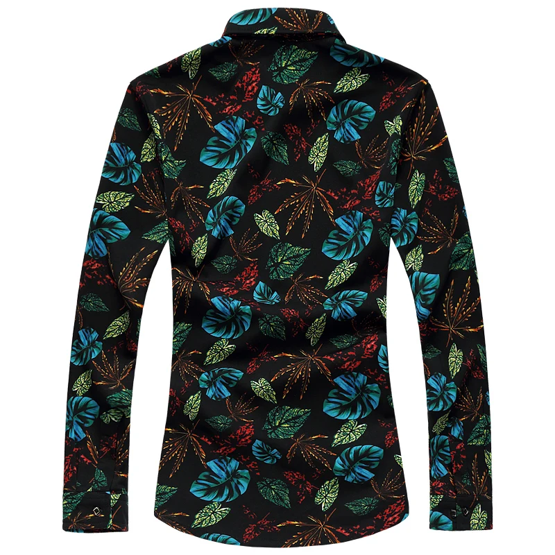 LONMMY 6XL Гавайи для мужчин S рубашки для мальчиков повседневное slim fit блузки малышек цветочный рубашки с длинными рукавами