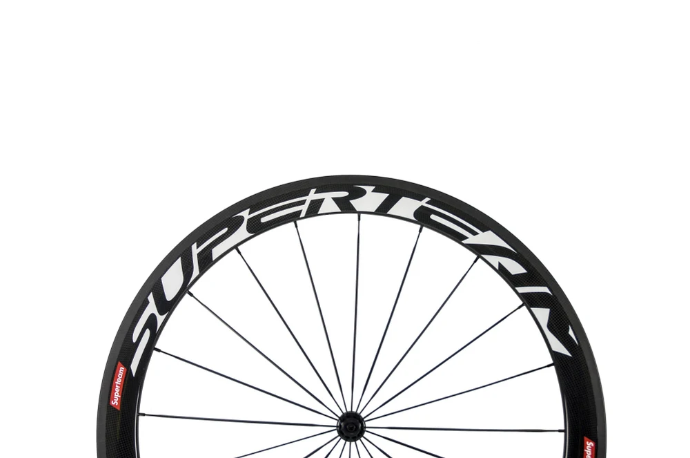 Sale Superteam 50mm carbon wheels 700c clincher 23mm road bike wheelset in glossy finish with powerway hub 5