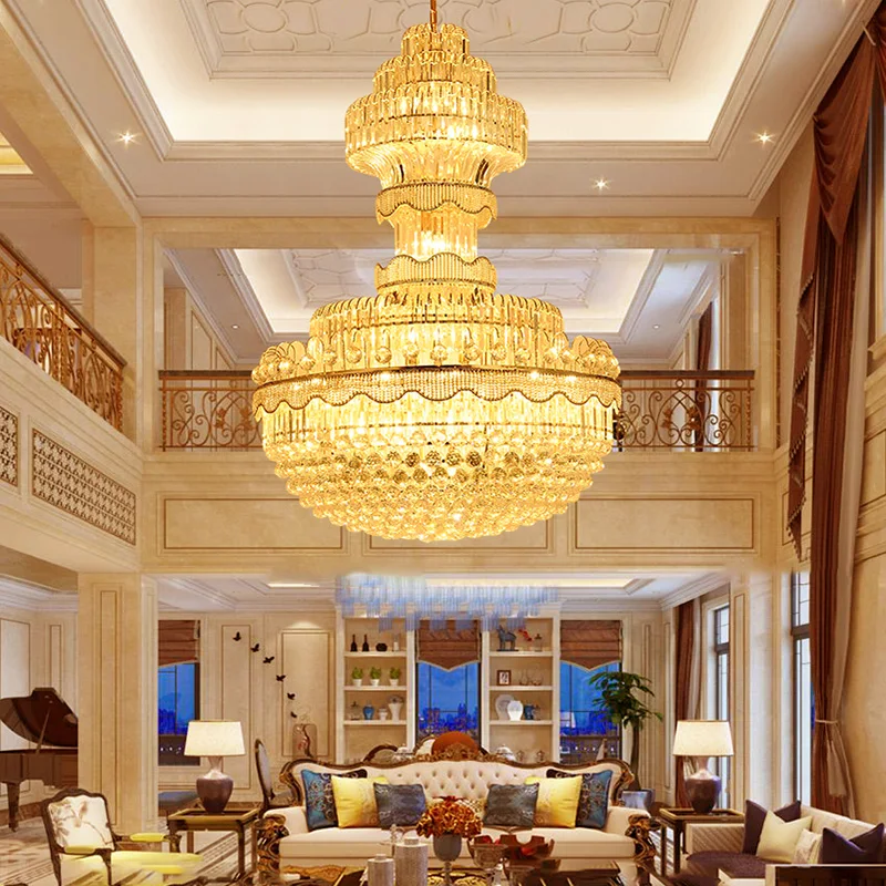 

American Crystal Chandelier LED Lights Modern Crystal Chandeliers Lighting Fixture Luxury Big Long Home Indoor Lighting New