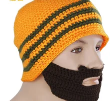 Winter Women Men Sweater Woolen Hat Unisex Windbreaks Warm Knitted Hat Funny Novelty Mustache Cap Ski Down Cold Weather Mask