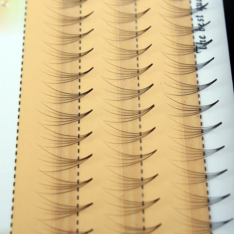 0 07 C Curl Faux Mink Eyelashes 5D Pre made Lashes Fans Natural Long Individual Eyelash 3