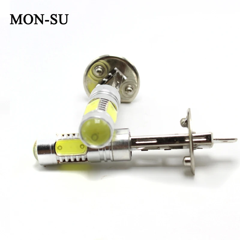 

MON-SU 2pcs 7.5w High Power H1 Fog Light Super Bright Car Vehicle Led White Light Day Driving Fog Lamp Bulb DC12V 6000k