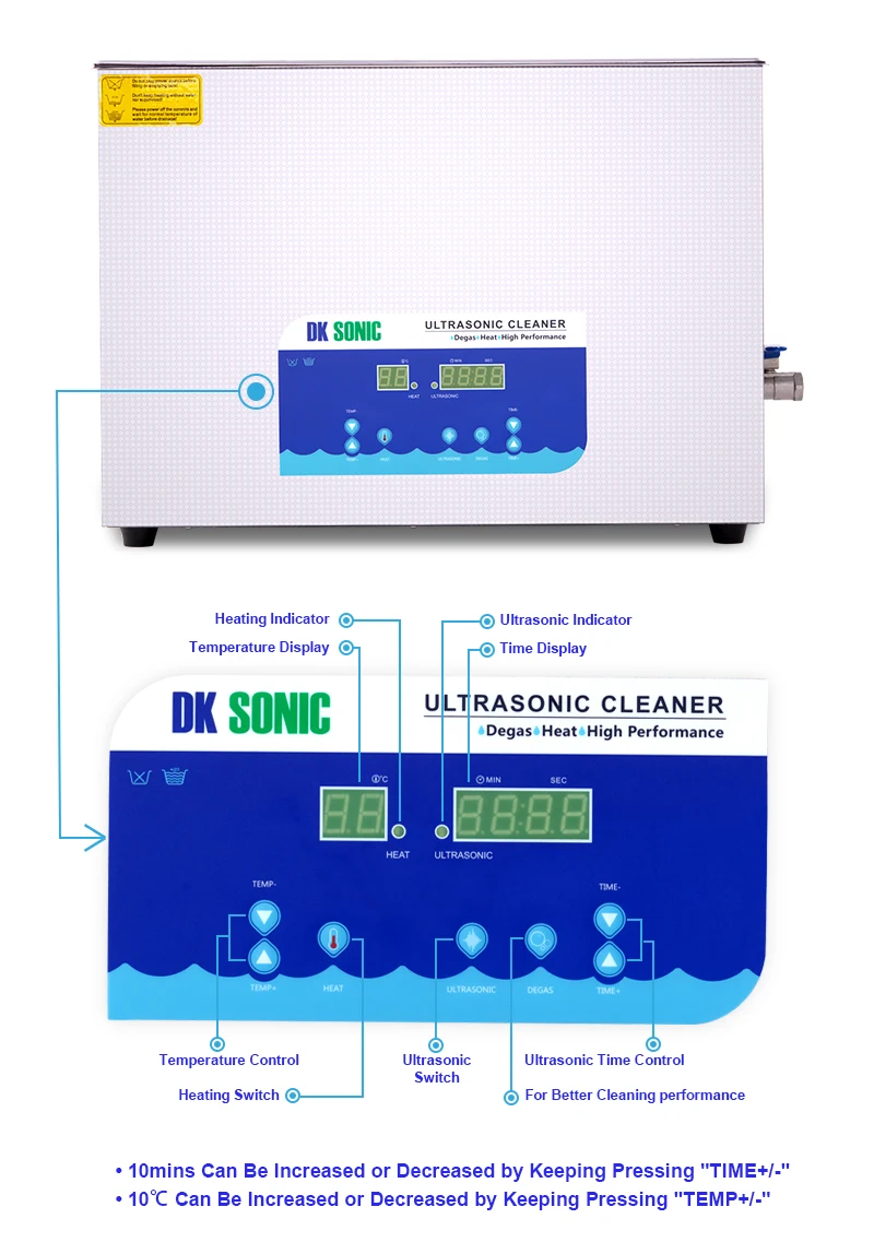 DK SONIC Lab Digital Ultrasonic Cleaner Heated 30L 40KHz 500W Ultrasound Bath for Industrial Hardware Accessories Golf Clubs Aut