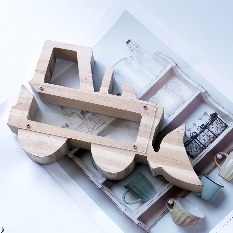 Baby Wooden BulldozerToys Children Play Toy Money & Banking Toys Coin Piggy Bank Saving Box