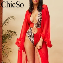 MissyChilli выдалбливают бандаж леопардовый бикини для женщин неоновый высокий вырез Женское боди Лето Пляж сексуальный купальник Мода Купальники