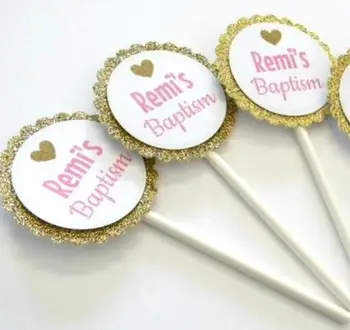 

personalize text bapstim appetizar picks wedding birthday cupcake toppers baby shower engagement doughnut food toothpicks