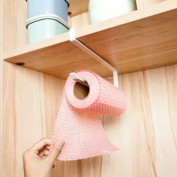 

Iron Kitchen Tissue Holders Hanging Bathroom Toilet Roll Paper Towel storage Racks Cabinet Door Hanger Sundries Hook Shelves