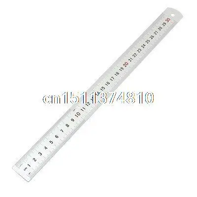 

Office Measurement Tool 2 Sides Aluminium Alloy Straight Ruler Rule 30cm 12"