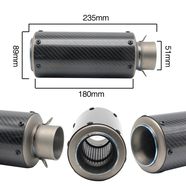 ZSDTRP 51/60 мм глушитель выхлопной трубы мотоцикла из углеродного волокна sc GP гоночные глушители выхлопной трубы для большинства двигателей - Цвет: F