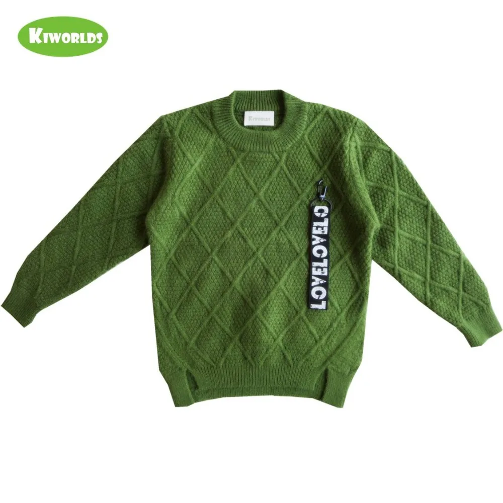 Winter Hot Sale Green Cotton Boys Sweater,with Thickened fabric