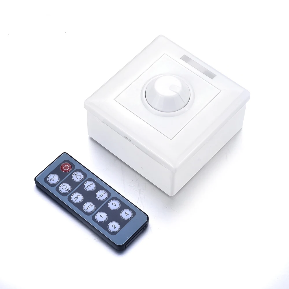 

12 Key IR Remote LED Light Dimmer Brightness Control Wall Switch DC12V~24V 8A