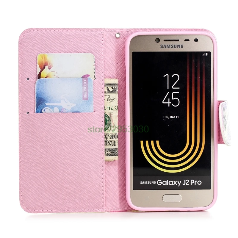 Чехол бумажник с откидной крышкой для Samsung Galaxy J2 Pro 2018 J250 J250F/DS чехол телефона из