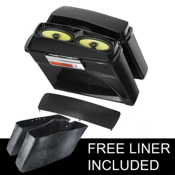 

Motorcycle 6x9" Speaker Hard Saddlebags With Lid Latch For Harley Road King Electra Glide Road Street 1994-2013