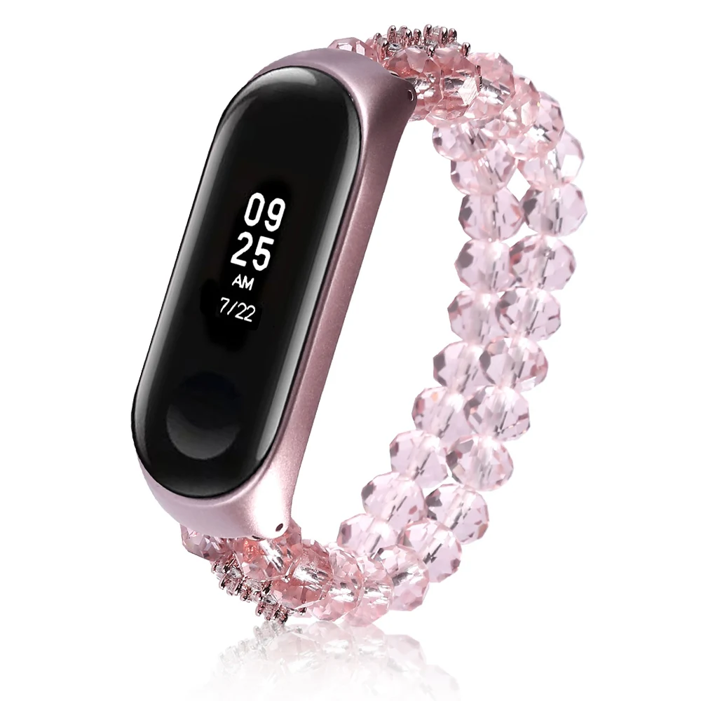 Женский браслет с кристаллами для Xiaomi Mi Band 5 4 3 ремешок часов MIband5 эластичная