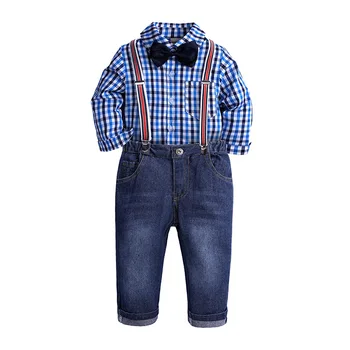 

Boys Clothes Sets Coastume For Kids Christmas Outfit 2019 New Year Children Clothing Toddler Boys Gentleman Suits T-shirt+Jeans