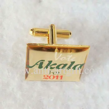 

Custom Men Cufflink Silk Print on Gold metal