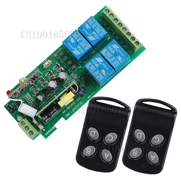 

85v~250V 110V 220V 230V 4CH RF Wireless Remote Control Light Switch Security System Garage Doors, Electric Doors