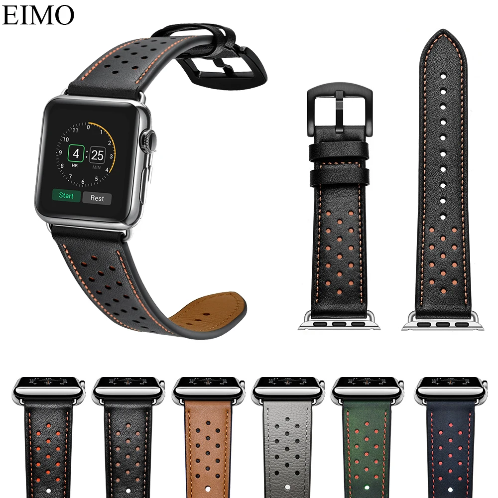 

Genuine Leather Strap For Apple Watch Band 42mm 38mm Bracelet Wrist Belt Watchband for Iwatch Bands Series 4 3 2 1 Accessories
