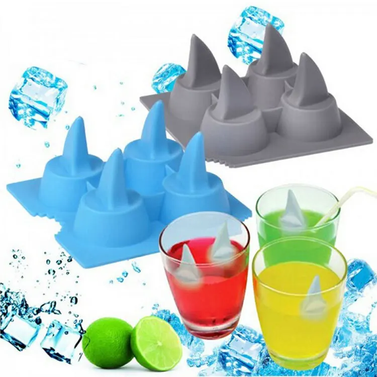 Cool Shark Fin Shark Drink Ice Tray Silicone Ice Cube Mould Freeze Mold
