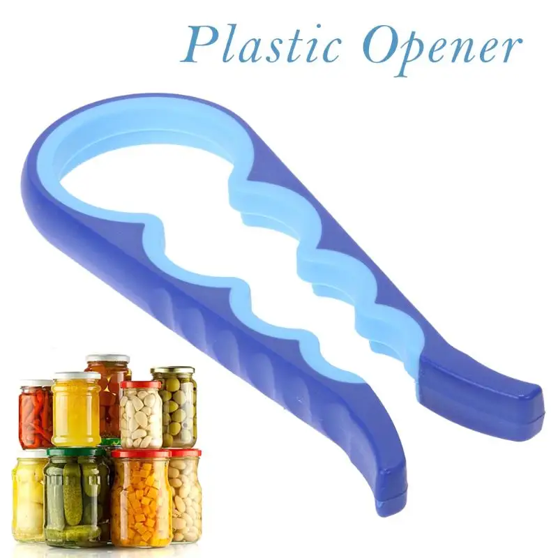 4 in 1 Plastic Bottle Can Opener Multifunction Easy Grip Cans Opener