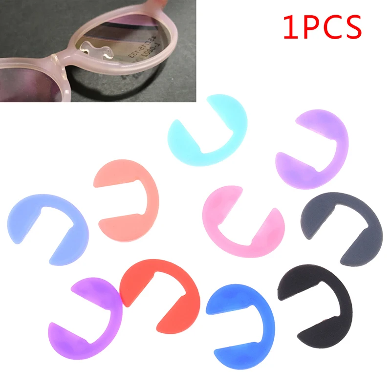 1 Pc U Shape Anti-Slip Nose Pad Silicone Stick On Pad Eyeglass Sunglasses Eye Glasses Accessories 10 Colors
