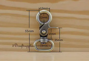 

Lobster Clasps Clips Claw purse hooks Swivel snap hook anti brass 19mm 6pcs AB22