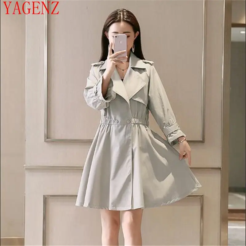 

High quality Fashion Women spring coat New Slim Women's windbreakers coat Korea plus size Elegant Women's trench coat thin Tops